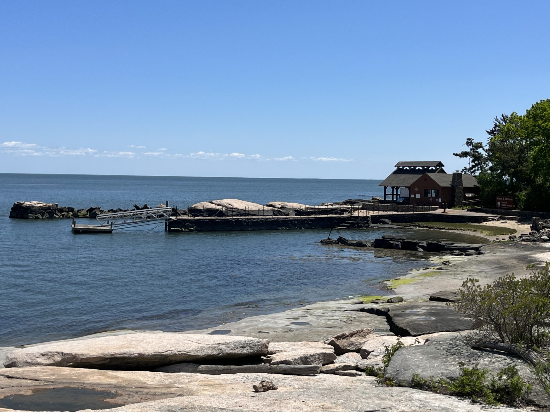 View of dock from island